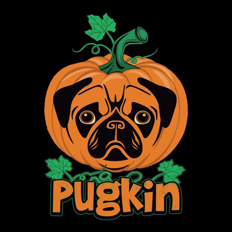 Halloween Pumpkin Pugkin Pug