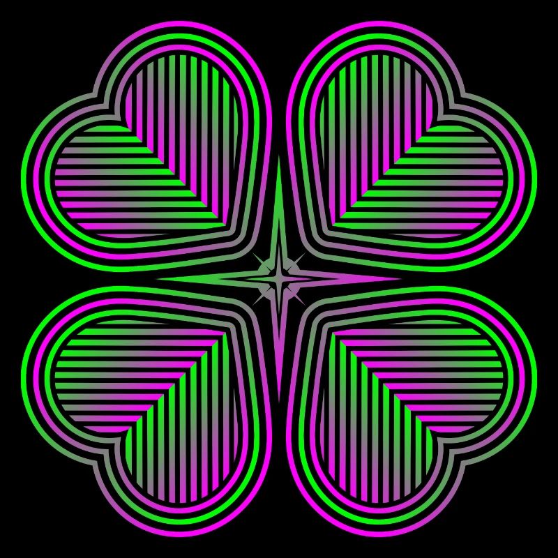 Trèfle à quatre feuilles de coeurs - 2