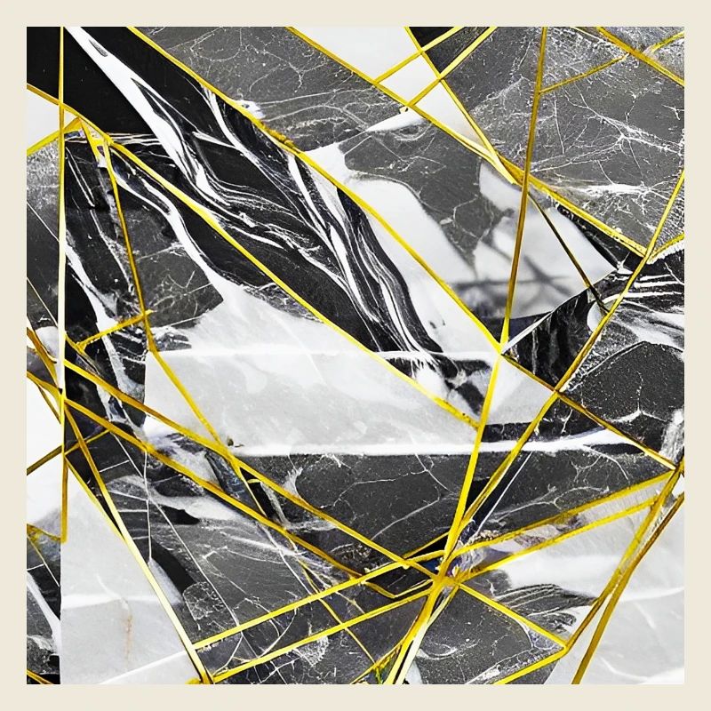 Marmor Schwarz Gold Geometrische Textur