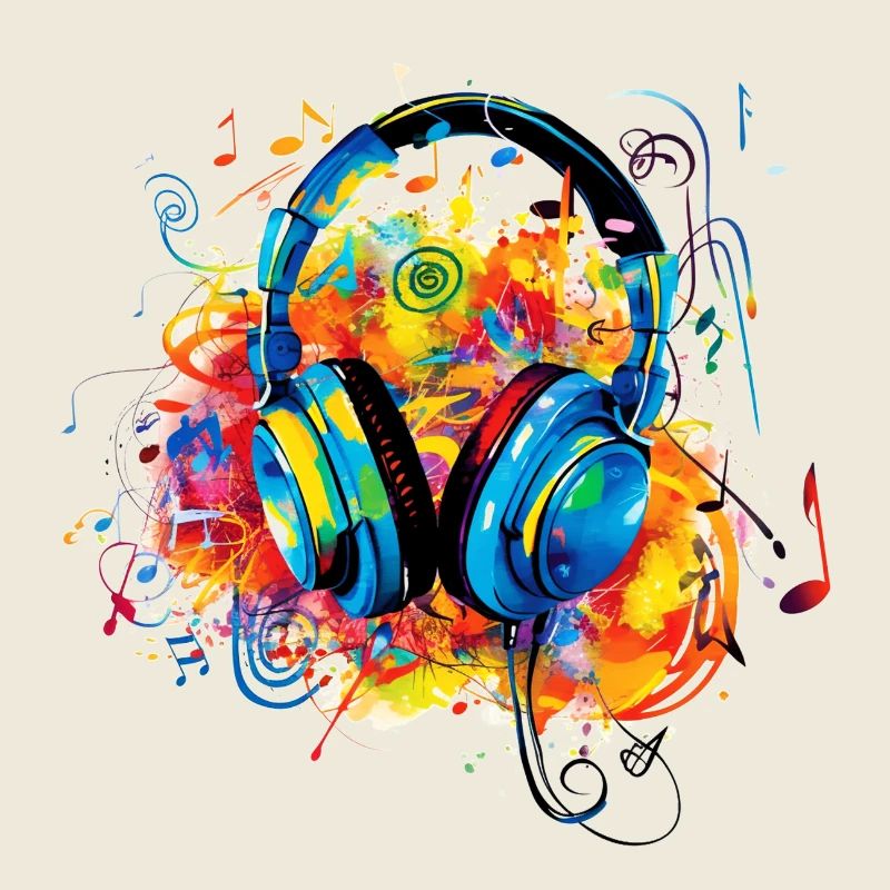 Farbenfroher Musikgenuss - Kopfhörer Design