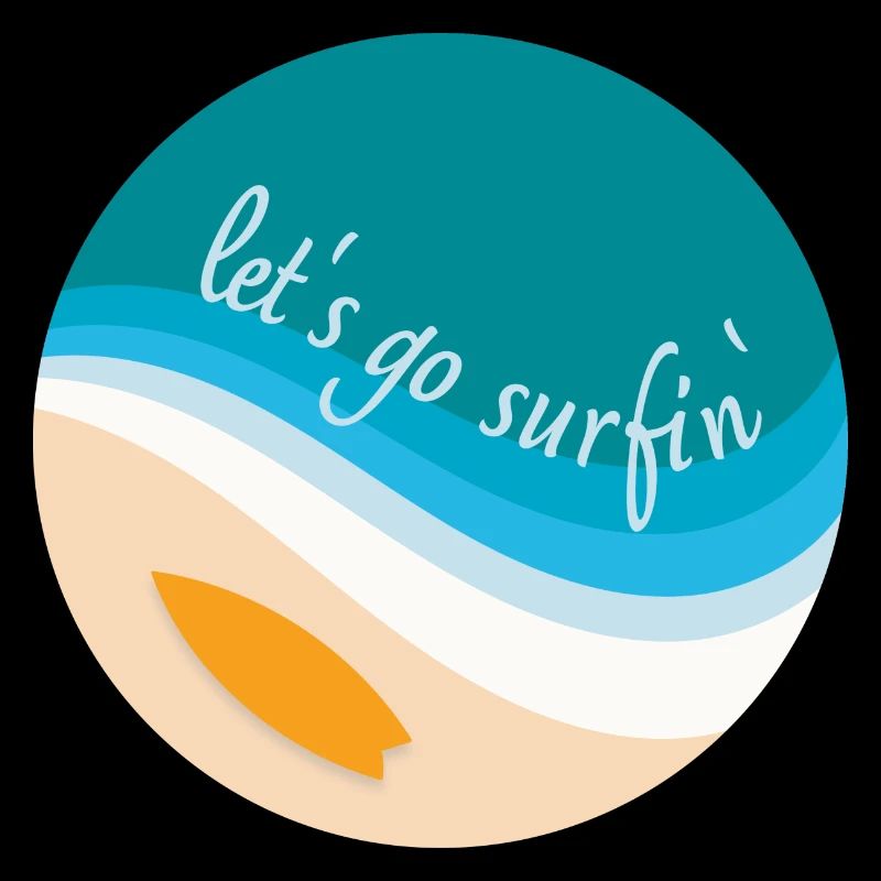 Let’s go surfin' surfing (design rond)