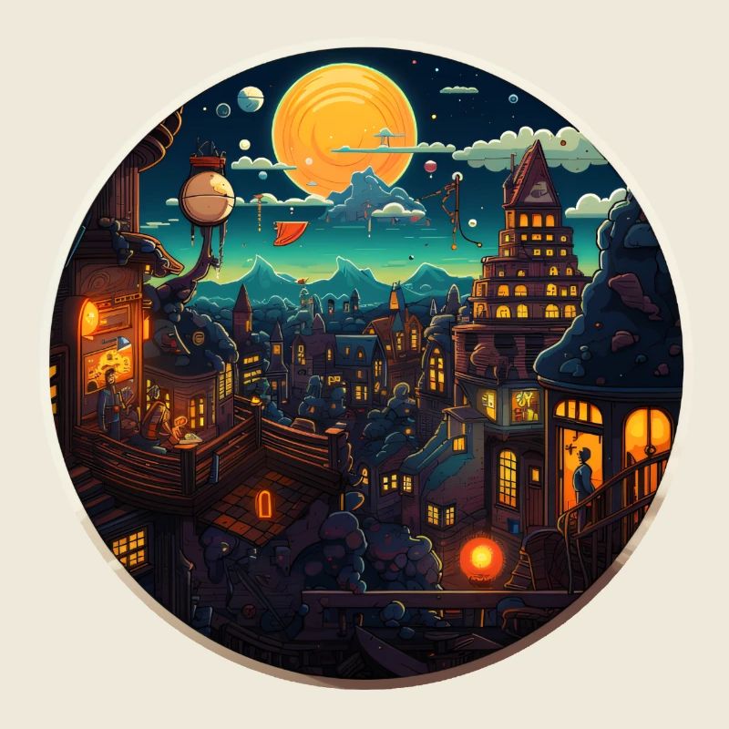 Evening Mountain Village Fantasy Subconscious