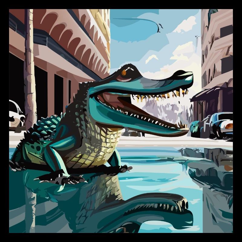 Crocodile on the streets of Miami
