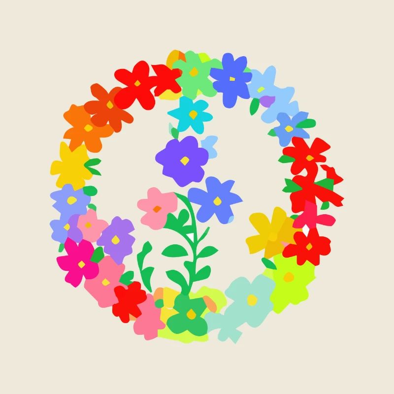 courone de fleur hippi paix et amour