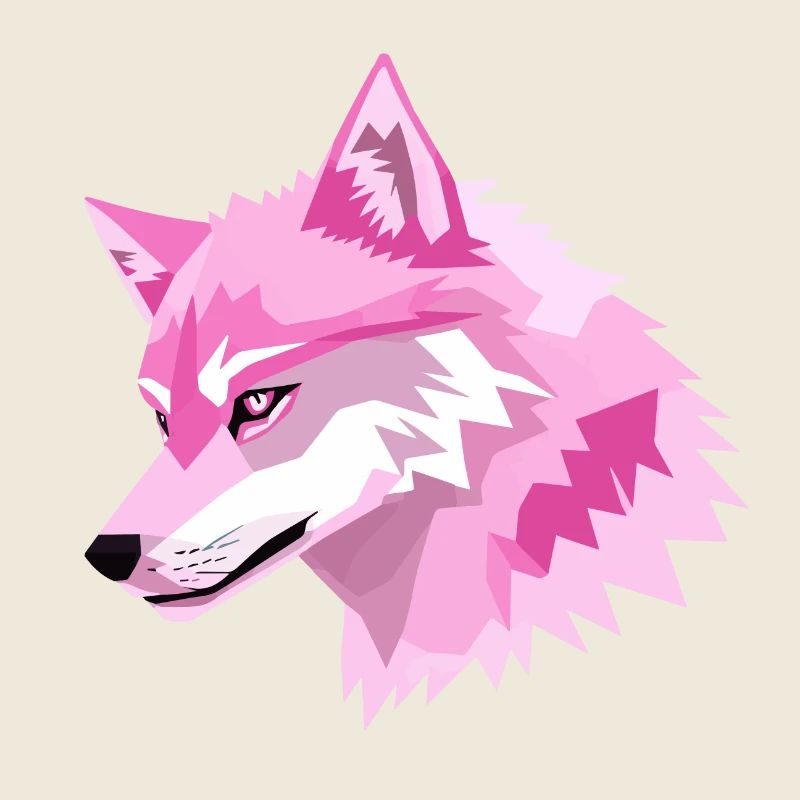 Pink Wolf Head