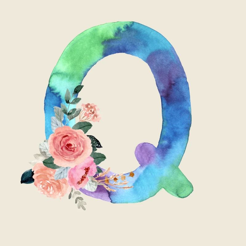 Letter q watercolour