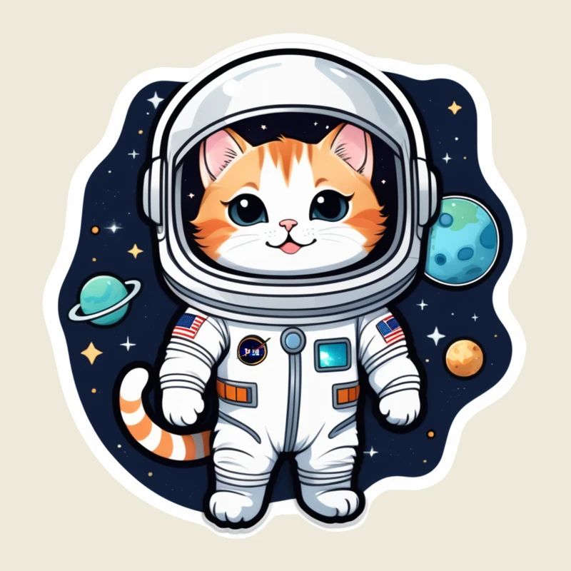 Astronaut Katze - Weltraum