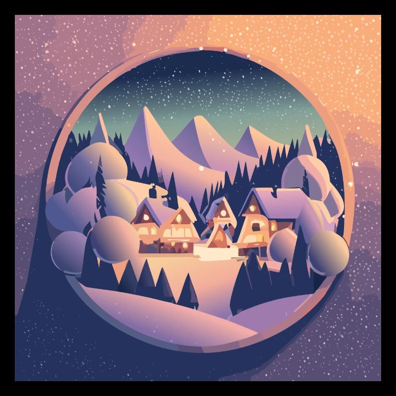 Village dans la boule à neige