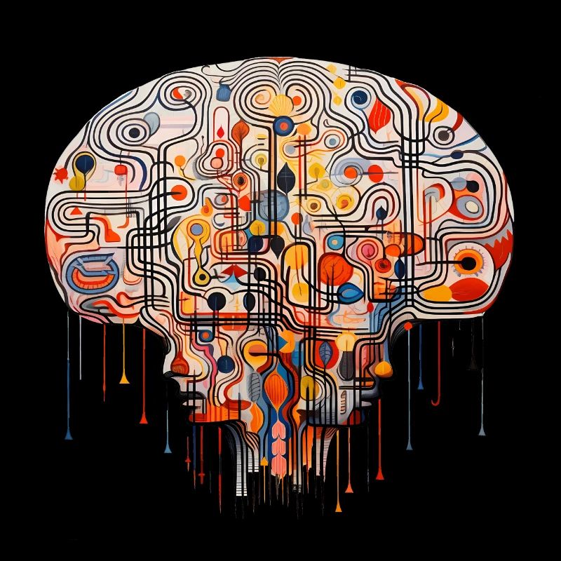 Colorful artistic brain - ADHD, autism