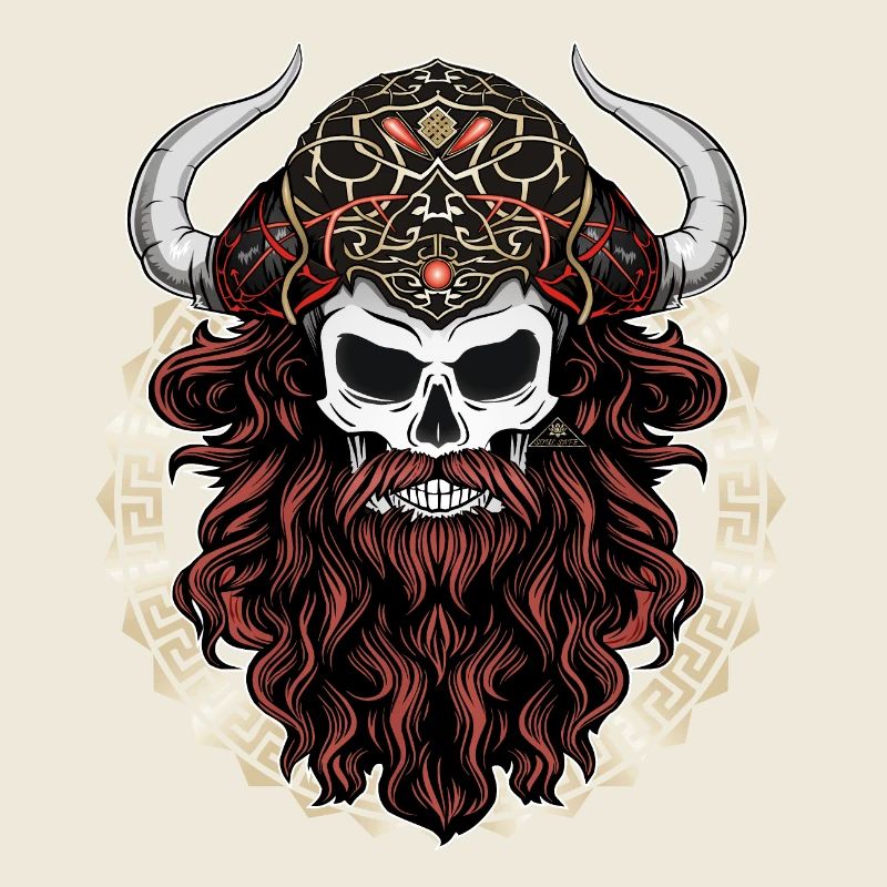 Totenkopf Wikingerhelm - Totenkopf mit Wikingerhelm