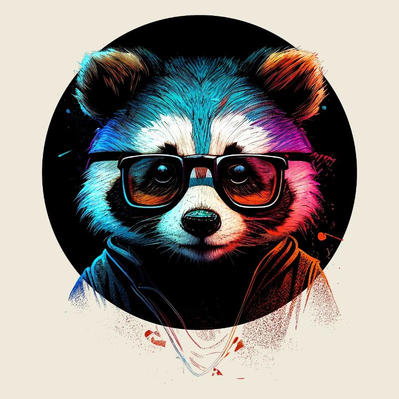 Hipster-Waschbär