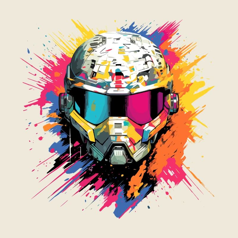 Man With Helmet Video Game Character Futuristic