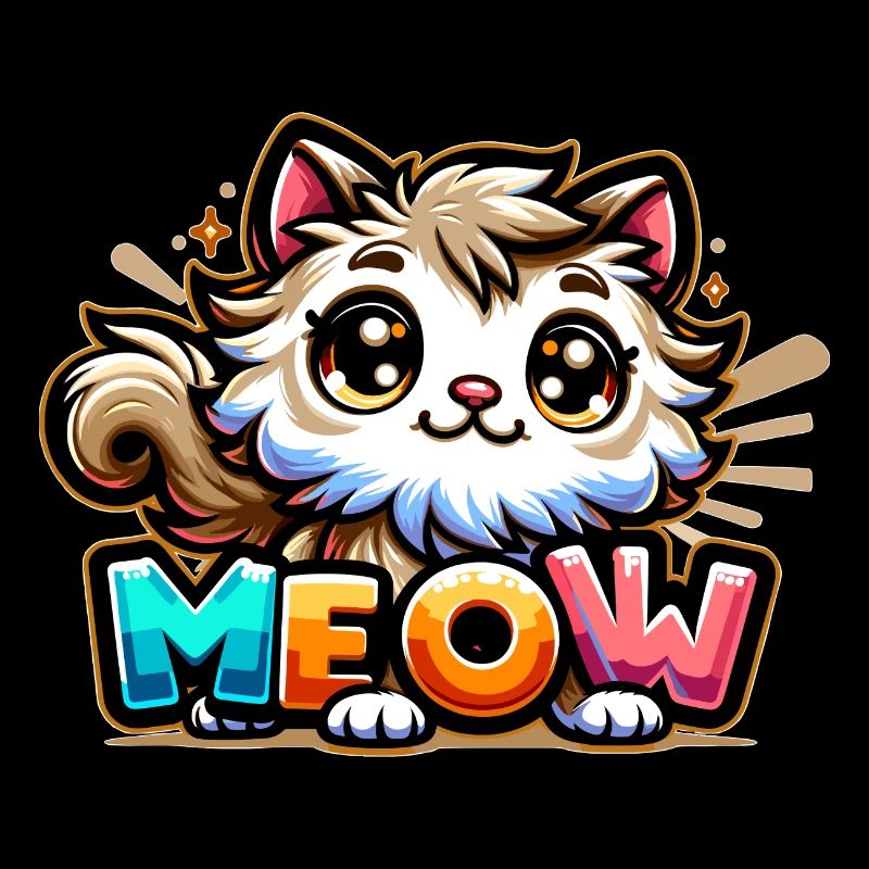 Meow - Katze Illustration