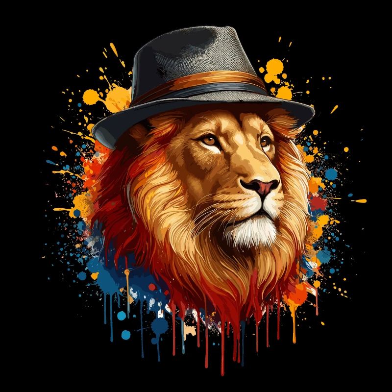 Lion with Hat: Majestic Elegance