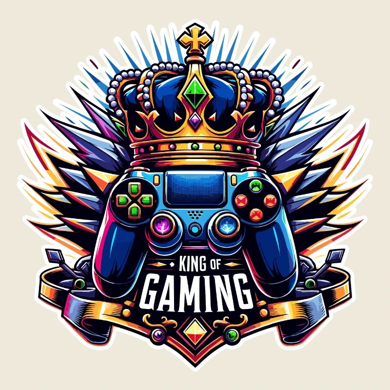King of Gaming - Controller und Krone Illustration
