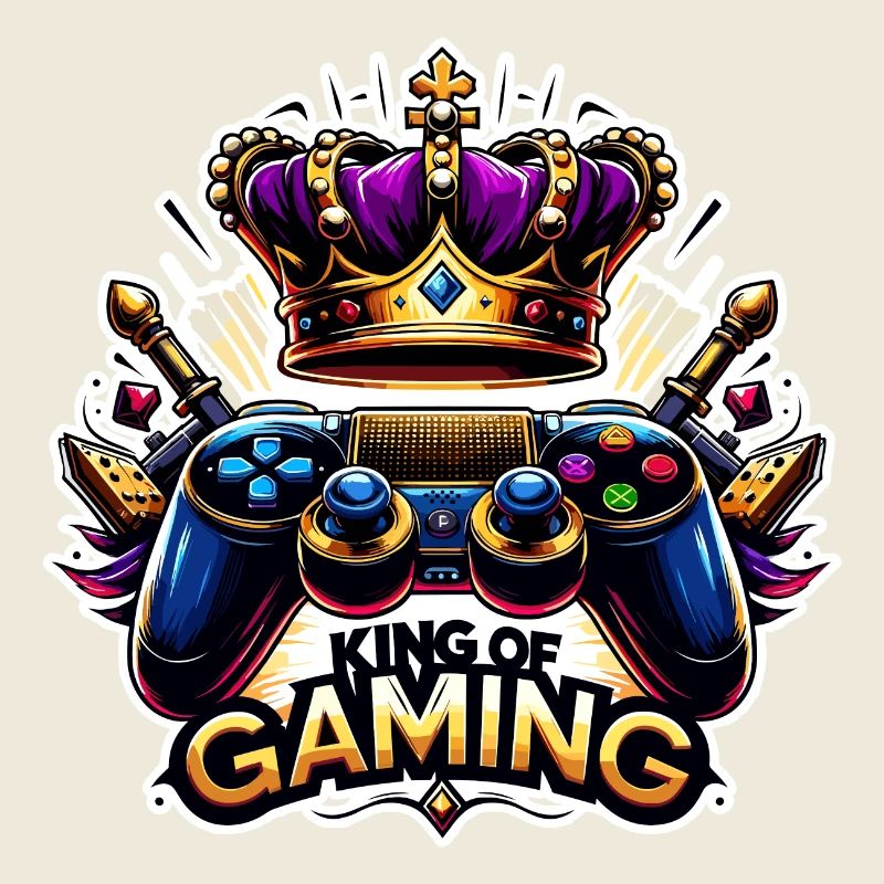 King of Gaming - Controller und Krone Illustration