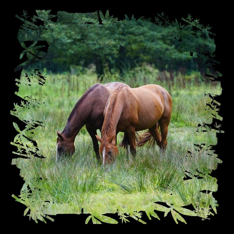 Two horses in the pasture