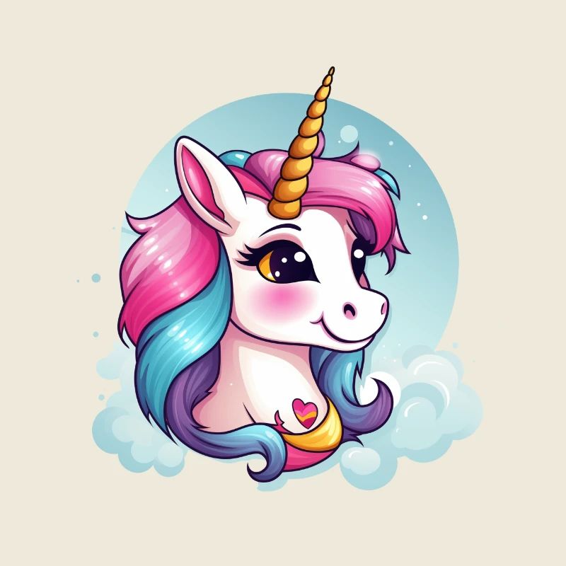 Fröhliches Einhorn Kinder Logo