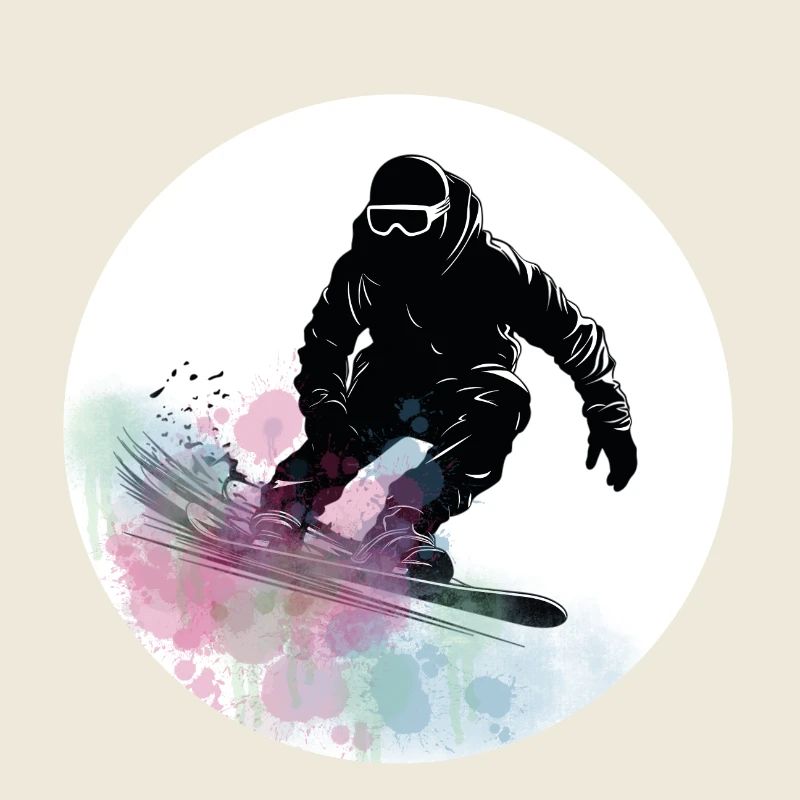 Snowboard watercolor splash