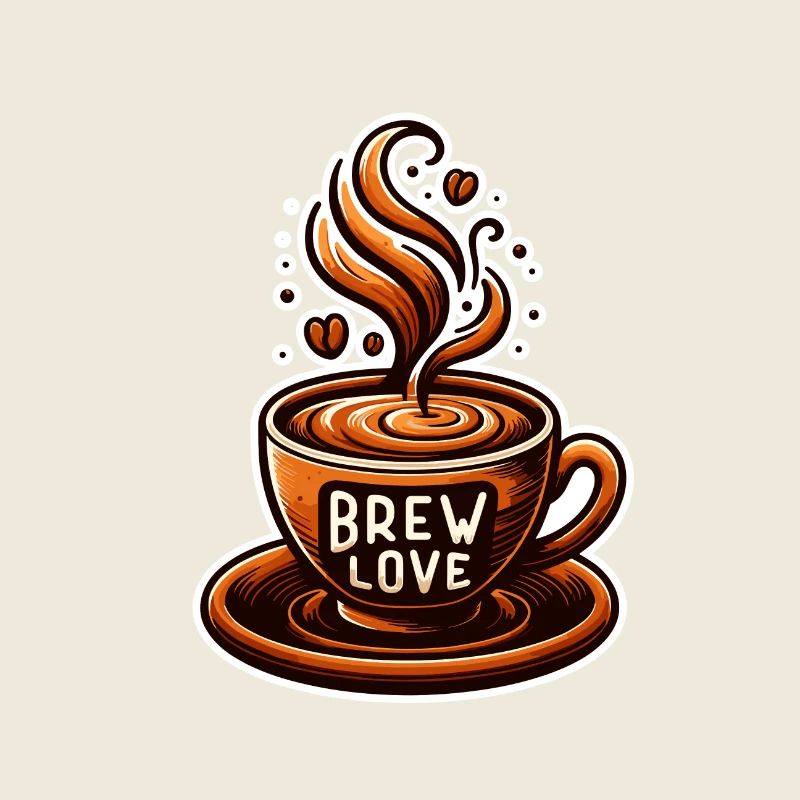 Brew Love - Kaffeetasse Illustration