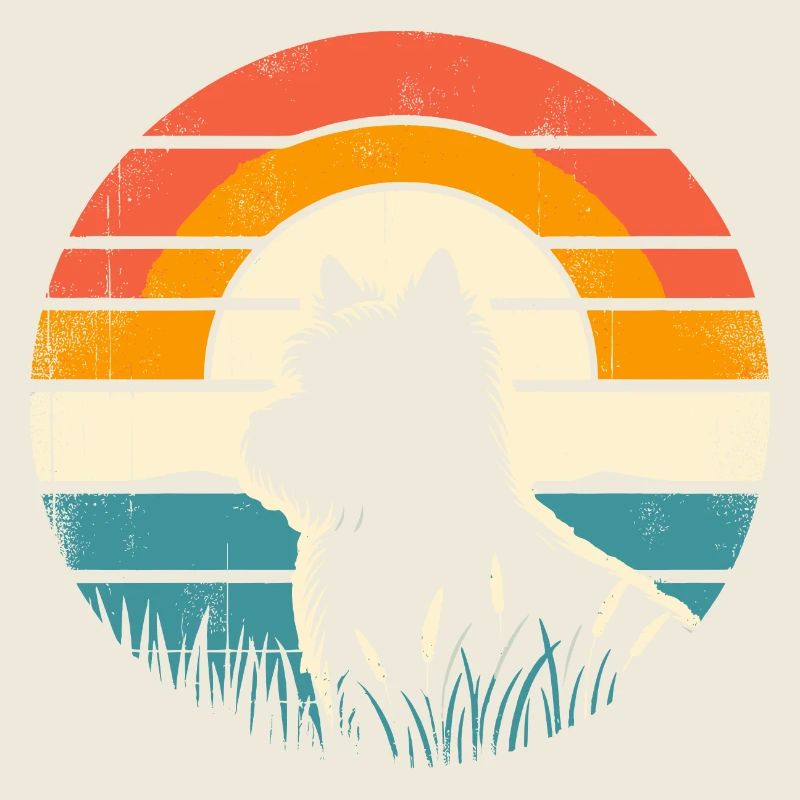 Cairn Terrier Vintage coucher de soleil