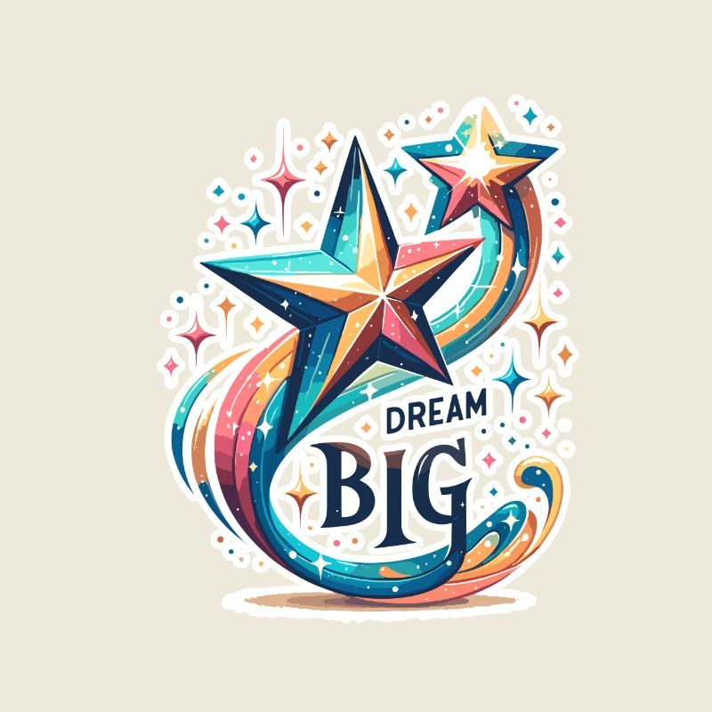 Dream Big - Shooting Star Illustration