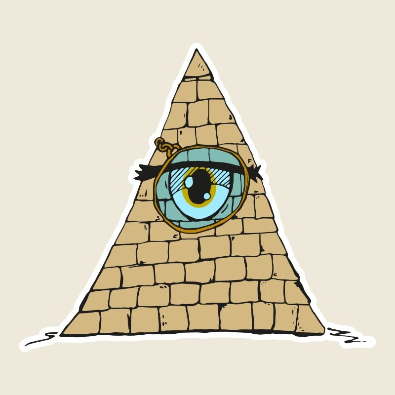 Pyramide Auge mit Monokle - Cartoon Style