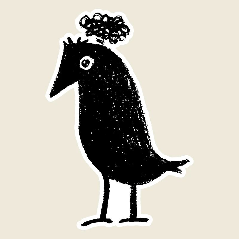 Pensive Raven - Cute Black