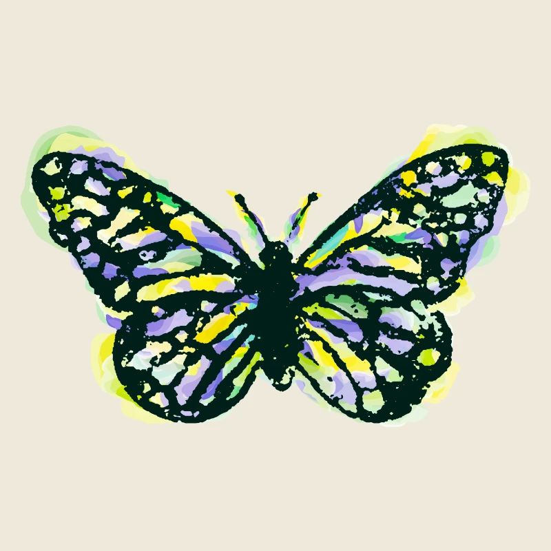 Papillon abstrait - style aquarelle mignon