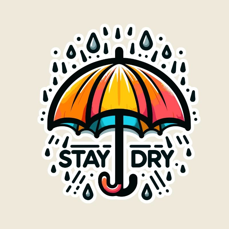 Restez au sec - Illustration de parapluie