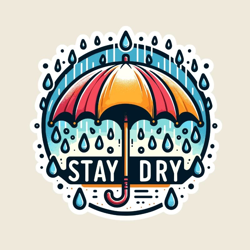 Restez au sec - Illustration de parapluie