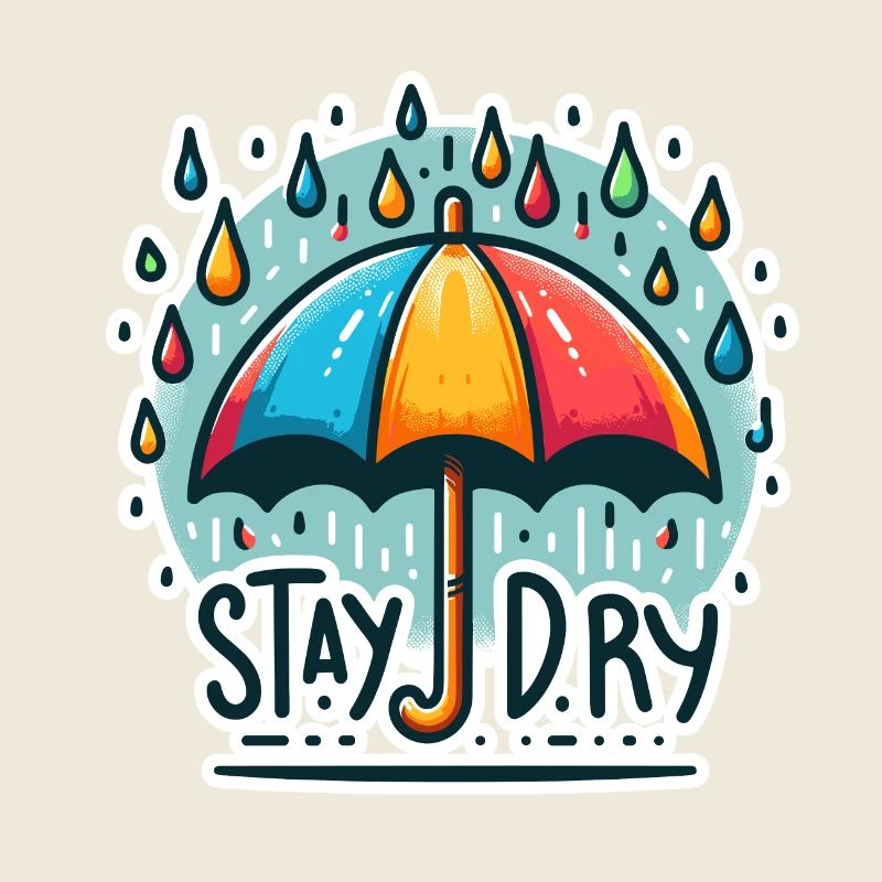 Stay Dry - Umbrella Illustration