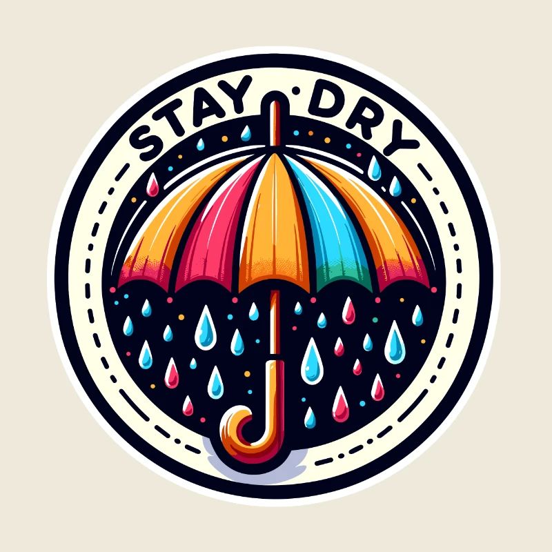 Stay Dry - Umbrella Illustration
