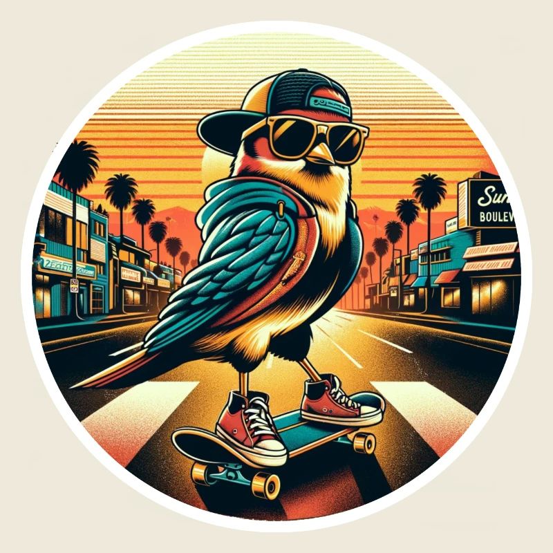 oiseau de patinage cool