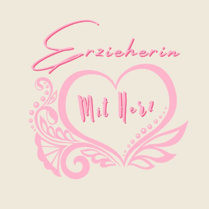 Kindergarten teacher with heart