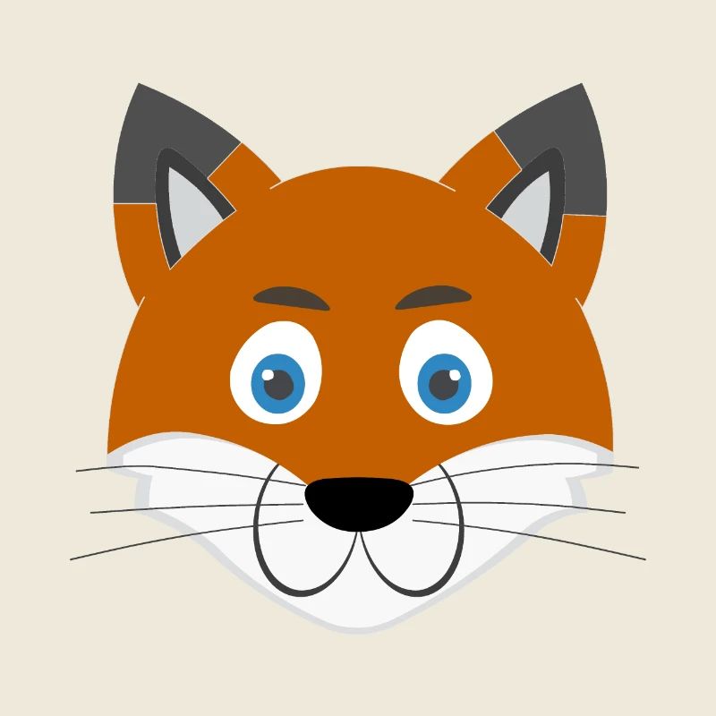 Visage de renard de dessin animé