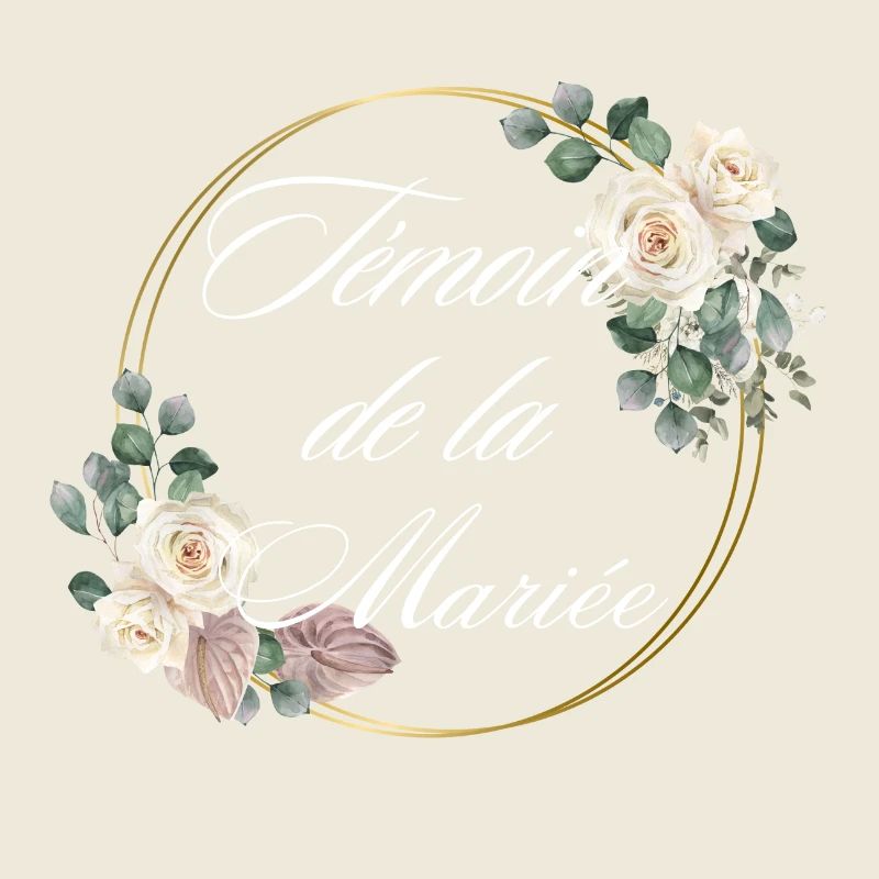 Témoin de la mariée fleur blanche -tshirt assorti