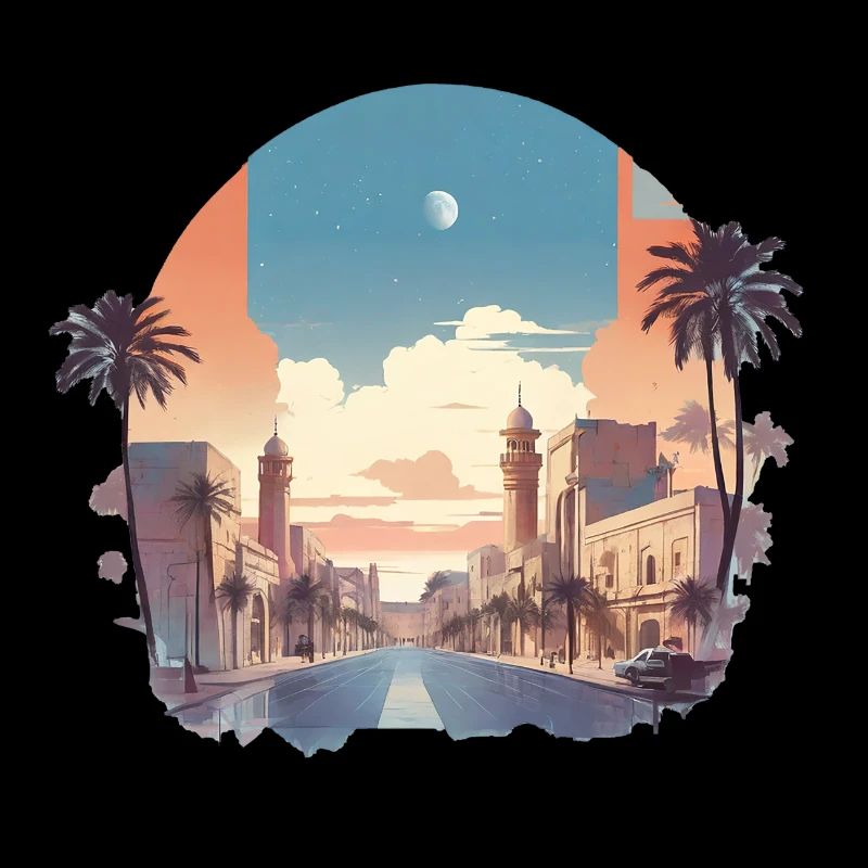 Minimalistisches Design einer arabischen Stadt