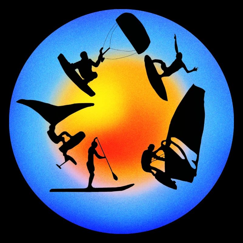 Rond jaune bleu wind wing kite sup surf