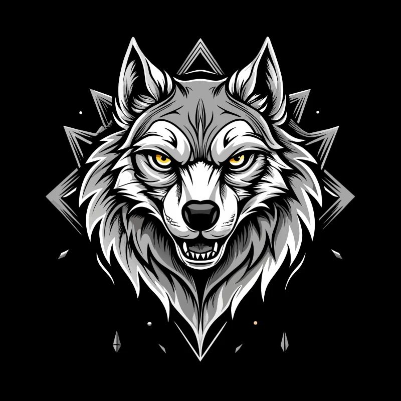 wolf black and wihte