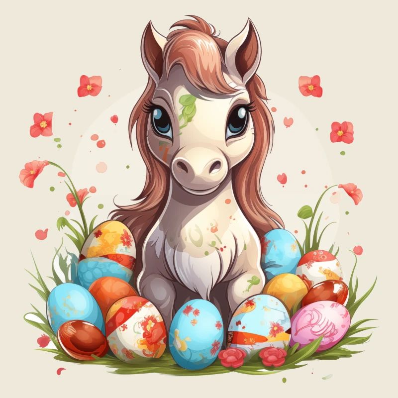 Ostereier mit Pony