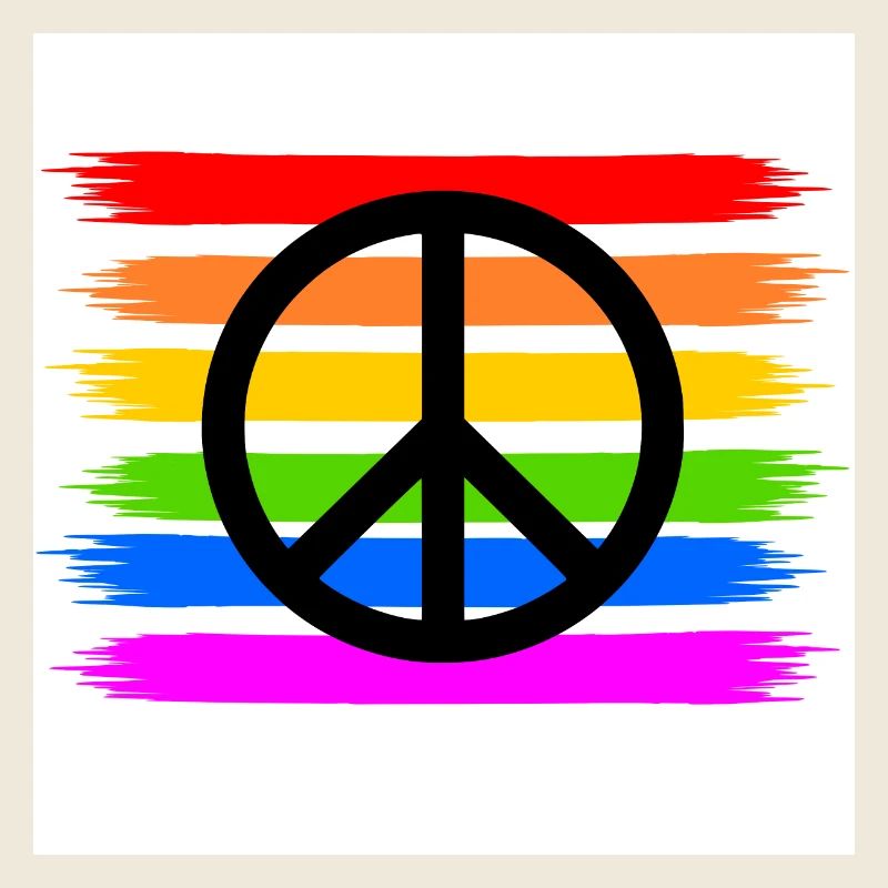 Peacezeichen auf LGBT Regenbogenfahne