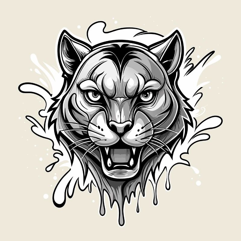 tiger black and wihte