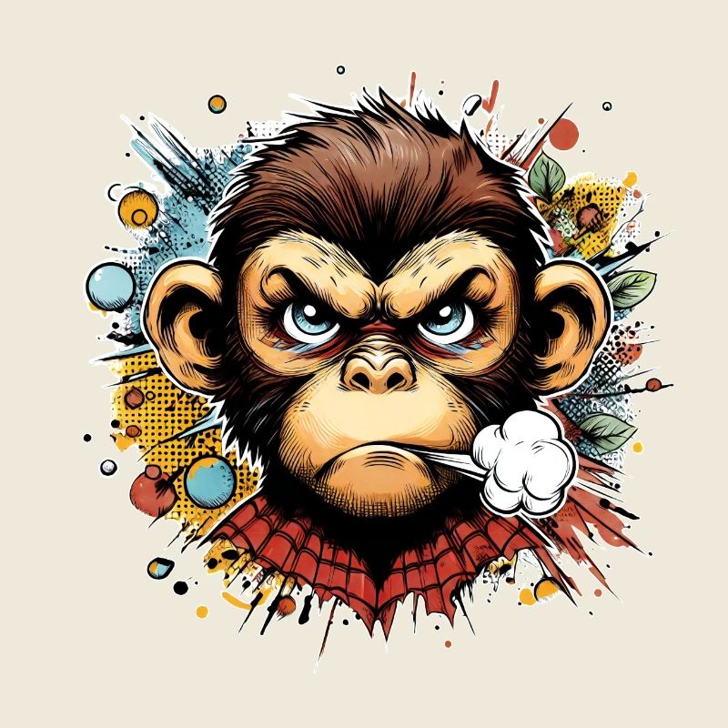 Affe angry schimpanse cartoon