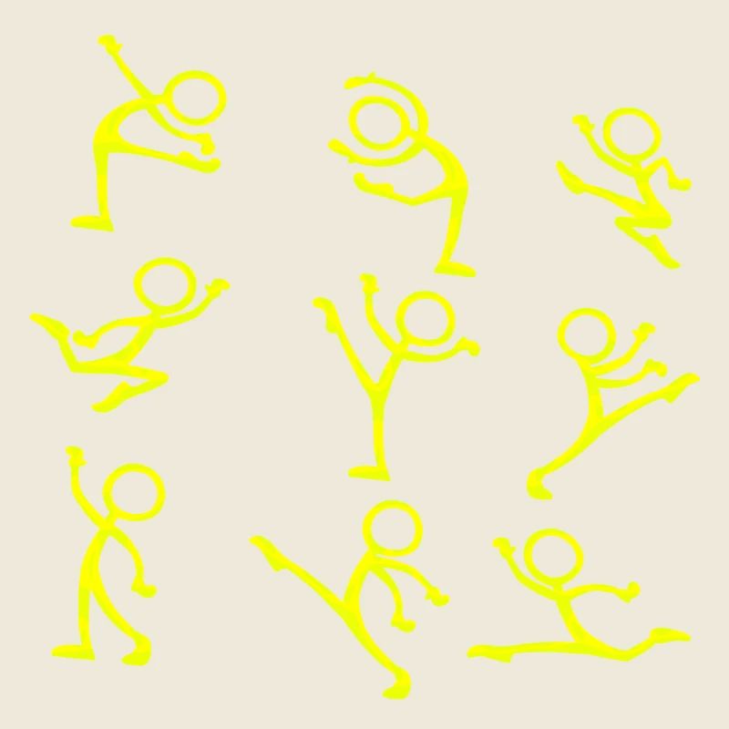 Neon Stick Figure People Art Illustrations Cartoon