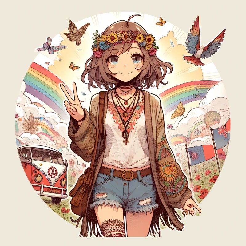 Manga Hippy Girl