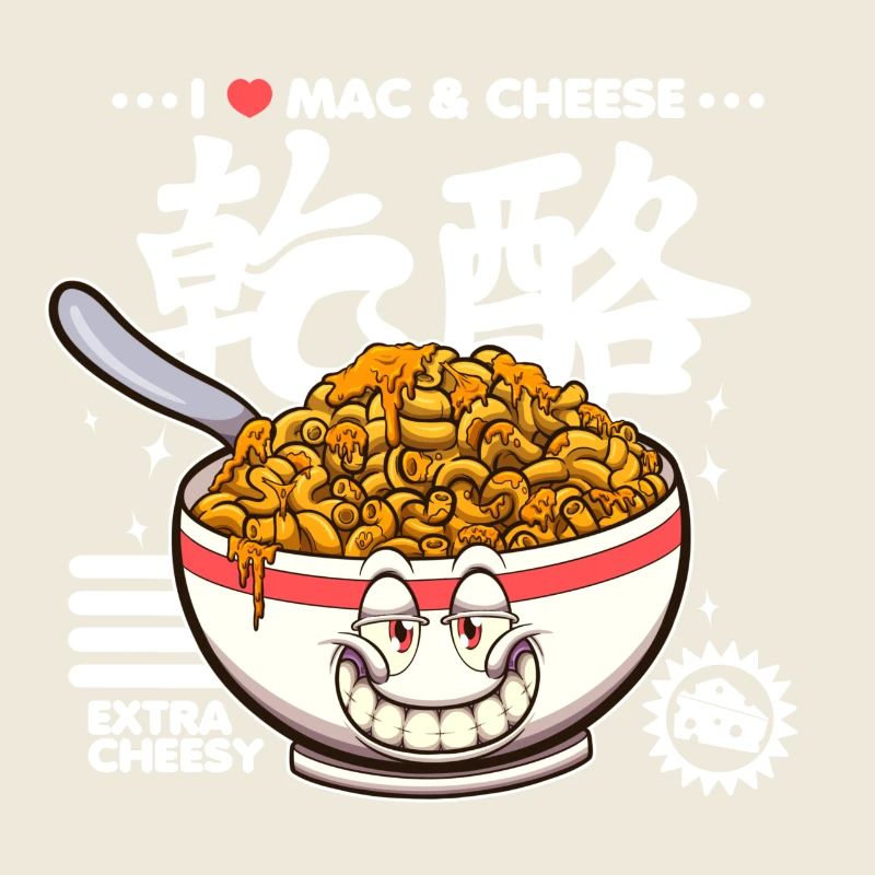 Ich liebe Mac & Cheese Cartoon