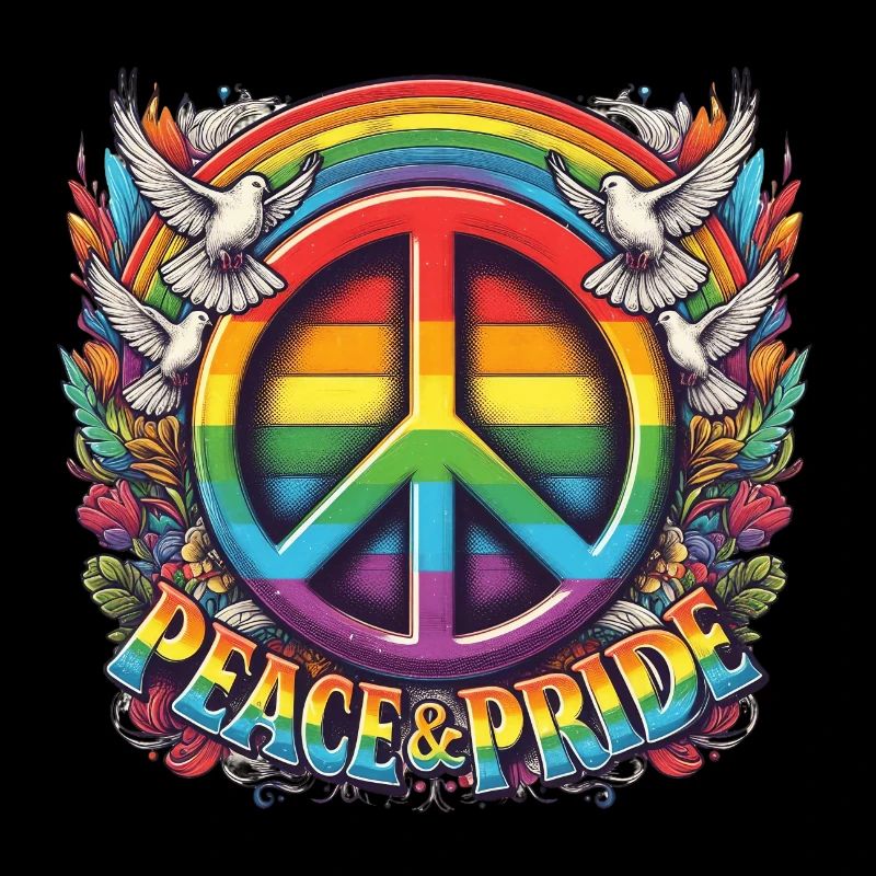 Peace And Pride Rainbow Peace Symbol Design