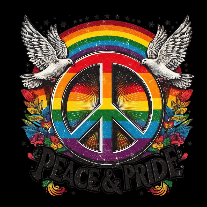 LGBT Pride Month Peace and Pride Design