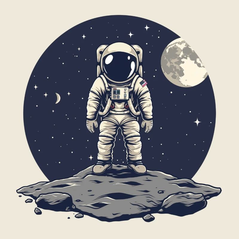 Fond de lune d’astéroïde frontal d’astronaute